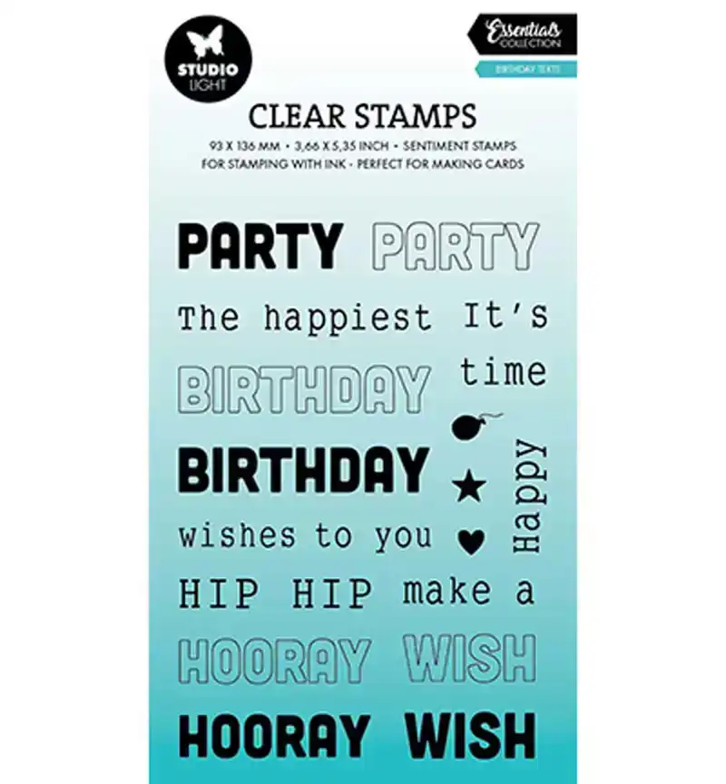 SL clear stamps verjaardag teksten