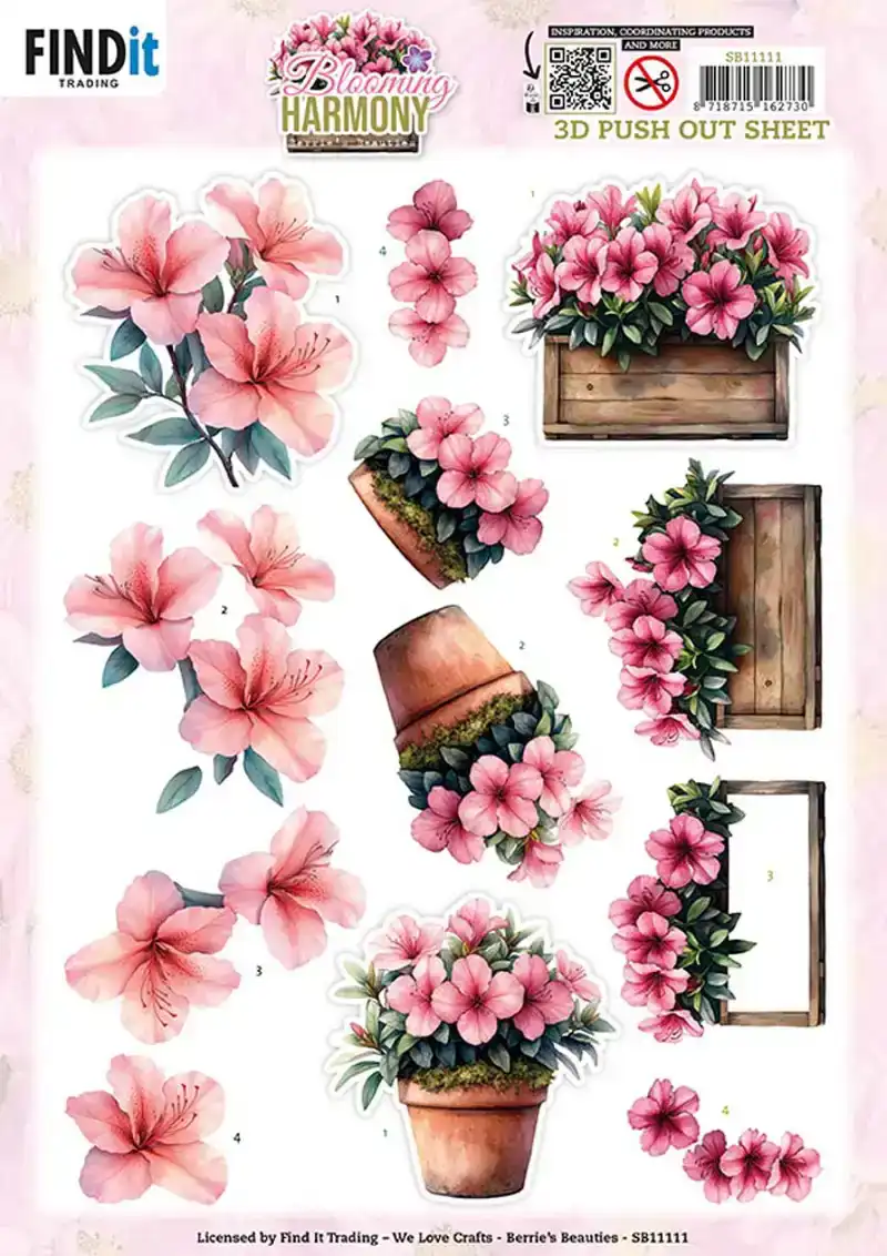 3D Pushout Sheet Berries Beauties Blooming Harmony Blooming Pots