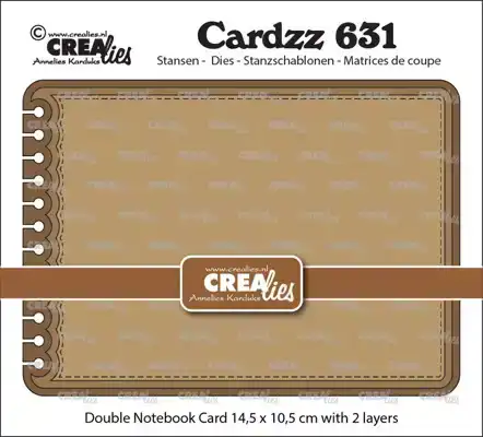 Crealies Cardzz stansen no. 631, Dubbele kaart Notebook horizontaal