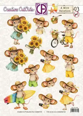Creatief Art 3D Doordrukvel A Mice Vacation 03