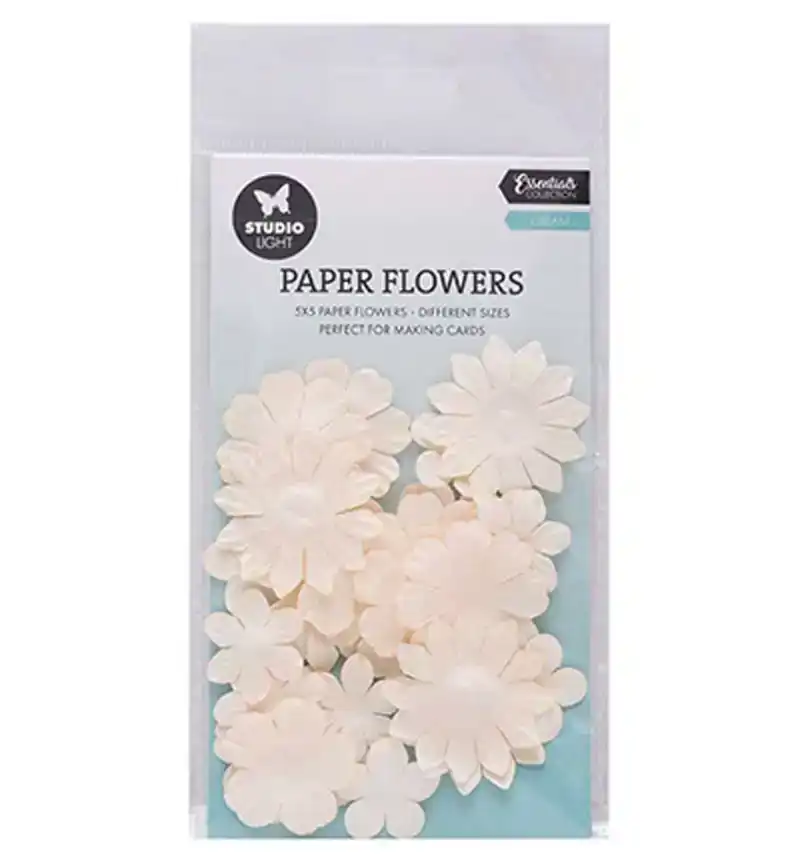 Paper flowers 25x creme