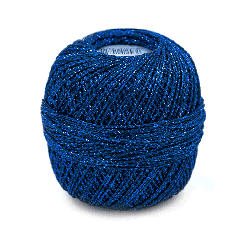 Grundl glitter uni haakgaren metallic blauw 25gr 110m