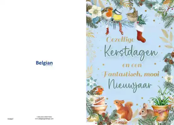 Kerstkaart 2025 warme kerstdagen dieren/ gezellige kerstdagen dieren