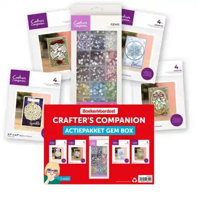 Actie Pakket Crafters Companion Gem Box inclisief 4 snijmallen<br>