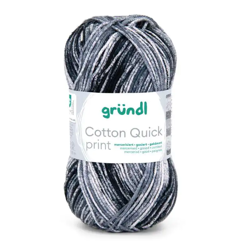 Cotton Quick Print 259 Antraciet/ Lichtgrijs/ Rookgrijs 50gr