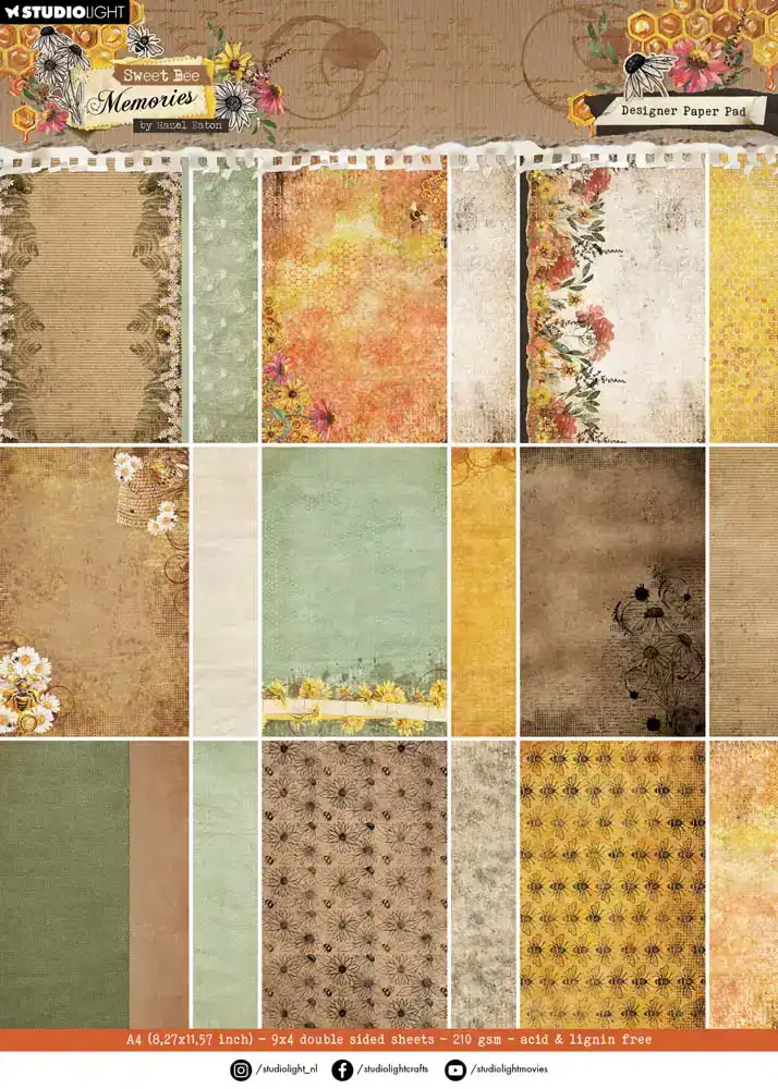 Sweet Bee Memories Design Paper Pad Background