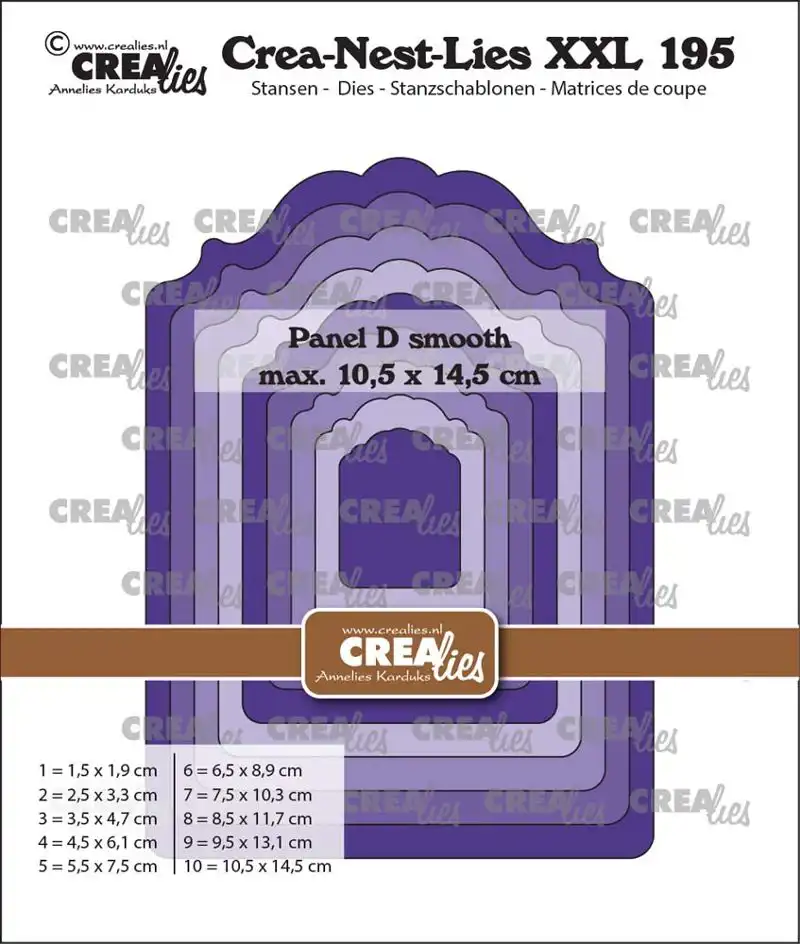 Crealies Crea-Nest-Lies XXL stansen no. 195, Paneel D glad