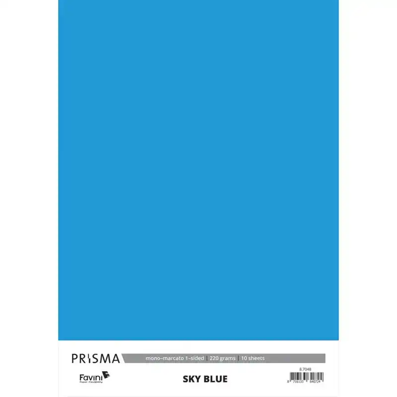 Karton Prisma Favini blauw 10vel A4 220gr