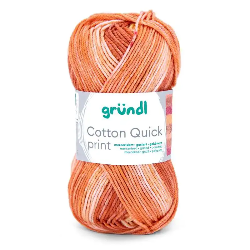 Cotton Quick Print 257 Pompoen/ Saffraan/ kersenrood/ Roest 50gr