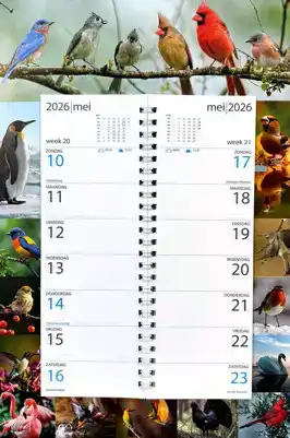 Omleg week kalender 2026 Lovely birds