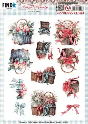 Berries Beauties Frosted Florals 3D Push Out Basket