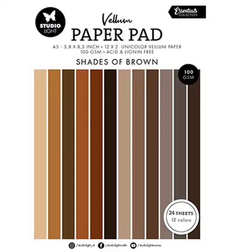 Studio Light vellum paper pad unicolor Shades of brown