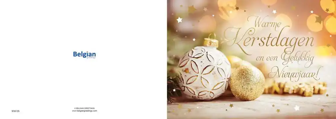 Kerstkaart 2025 Kerstdagen kerstballen met licht