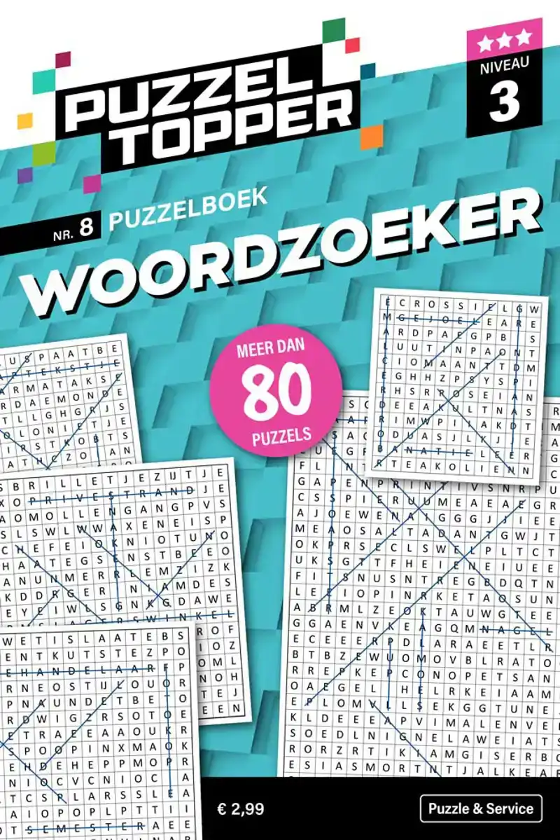 96 pag. woordzoeker 3 stippen nr.8 puzzeltopper