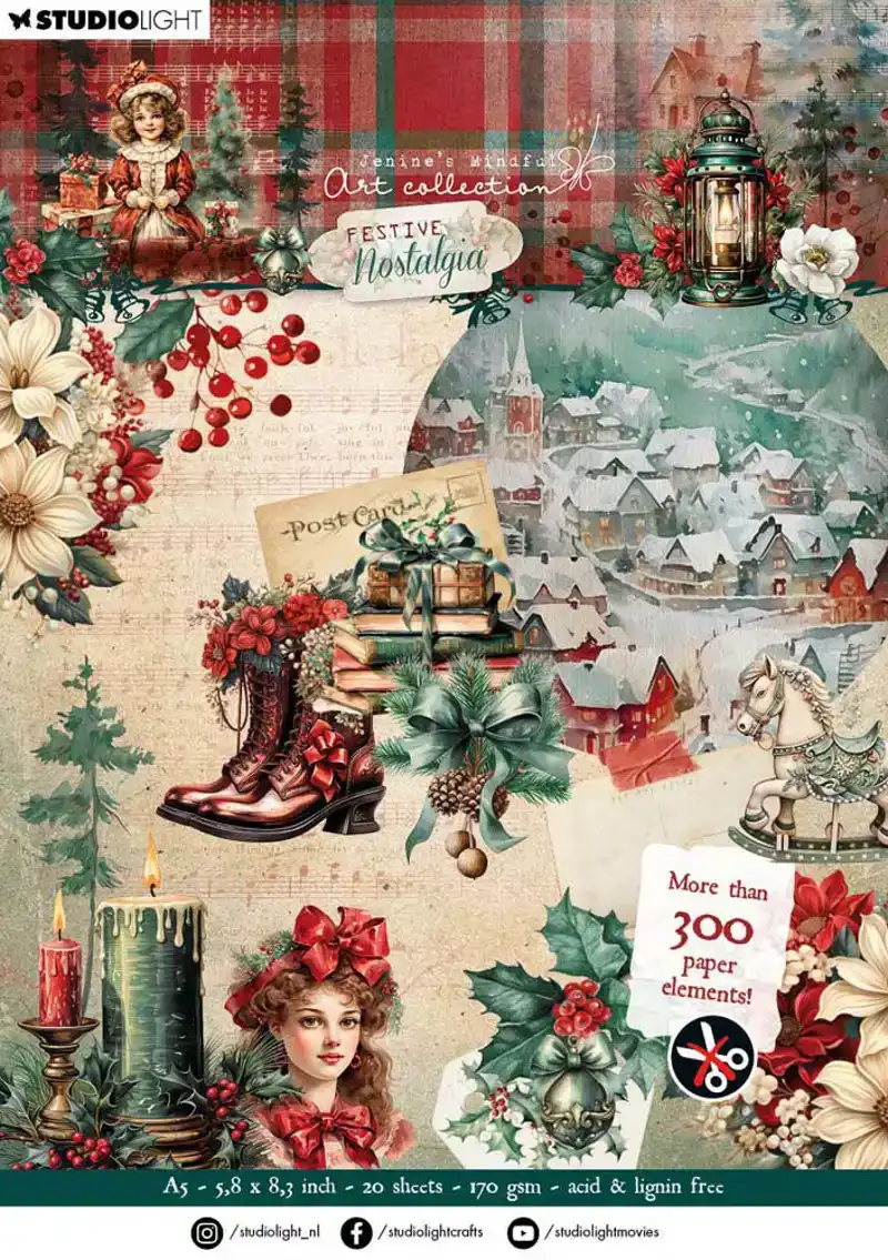 JMA Die-Cut paper pad paper elements Festive Nostalgia