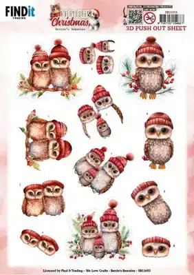 Berries Beauties a very furry christmas push out owl