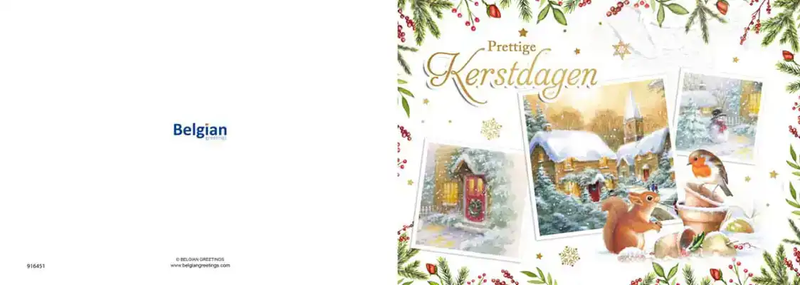 Kerstkaart 2025 3 afbeeldingen diertjes