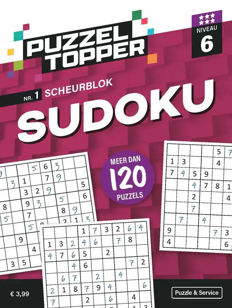 Puzzelblok sudoku 6 punt nr.1 Puzzeltopper