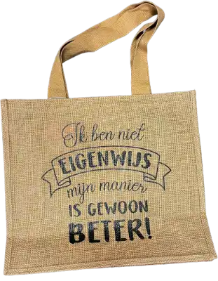 Jute Tas: Ik ben niet eigenwijs...