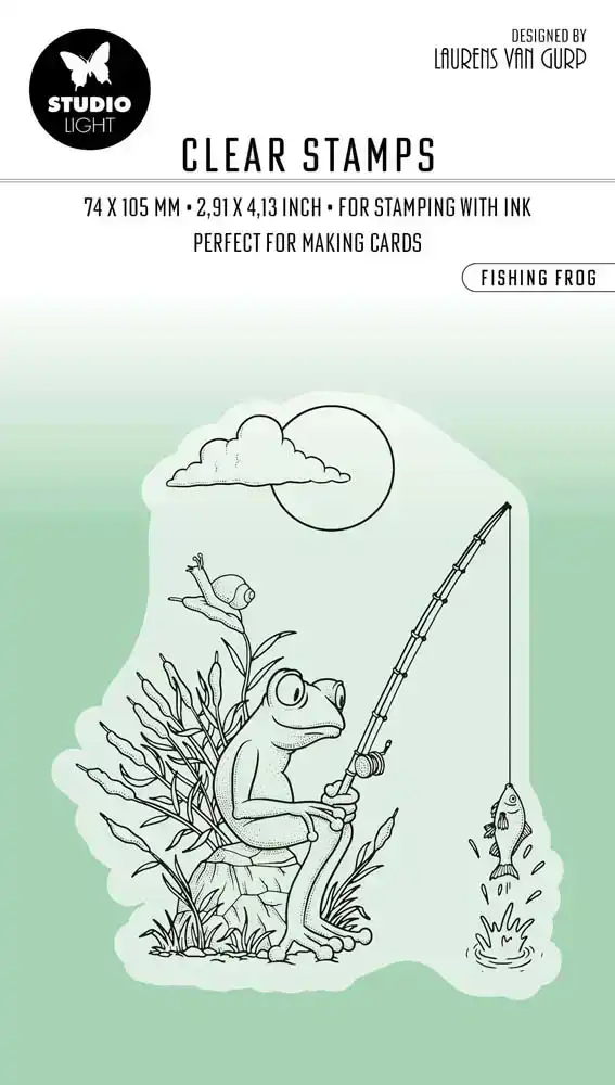 Studio Light Clear Stamp Fishing Frog