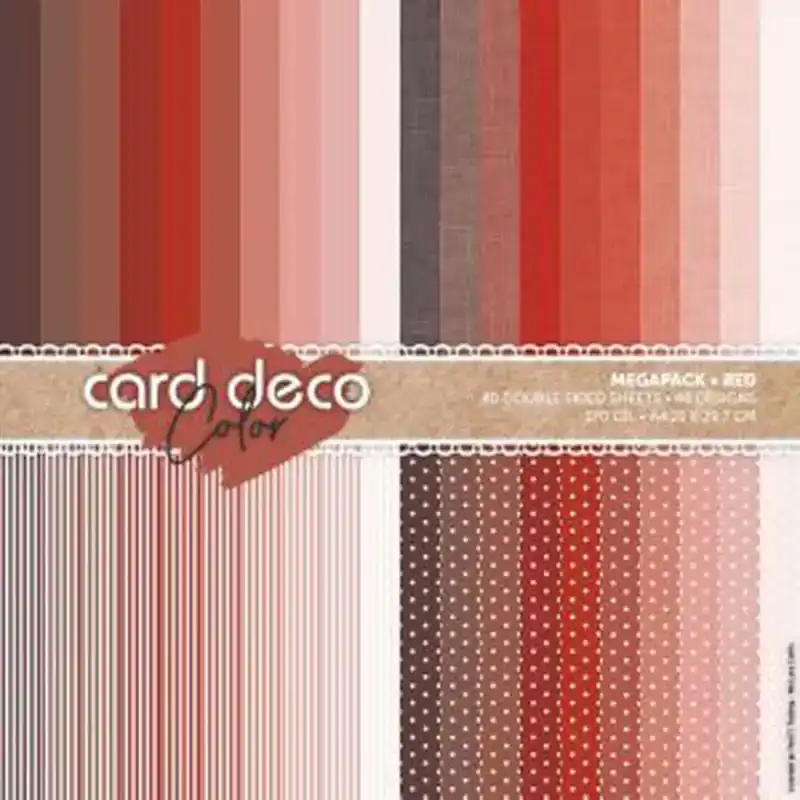 Card deco color paperpack megapack red A4