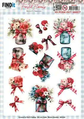 Berries Beauties Frosted Florals 3D Push Out Vase