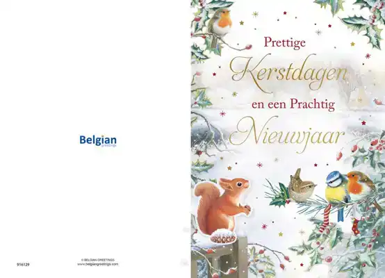 Kerstkaart 2025 Prettige kerstdagen bosdieren