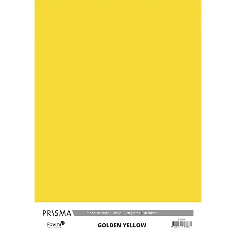 Karton Prisma Favini goud geel 10vel A4 220gr
