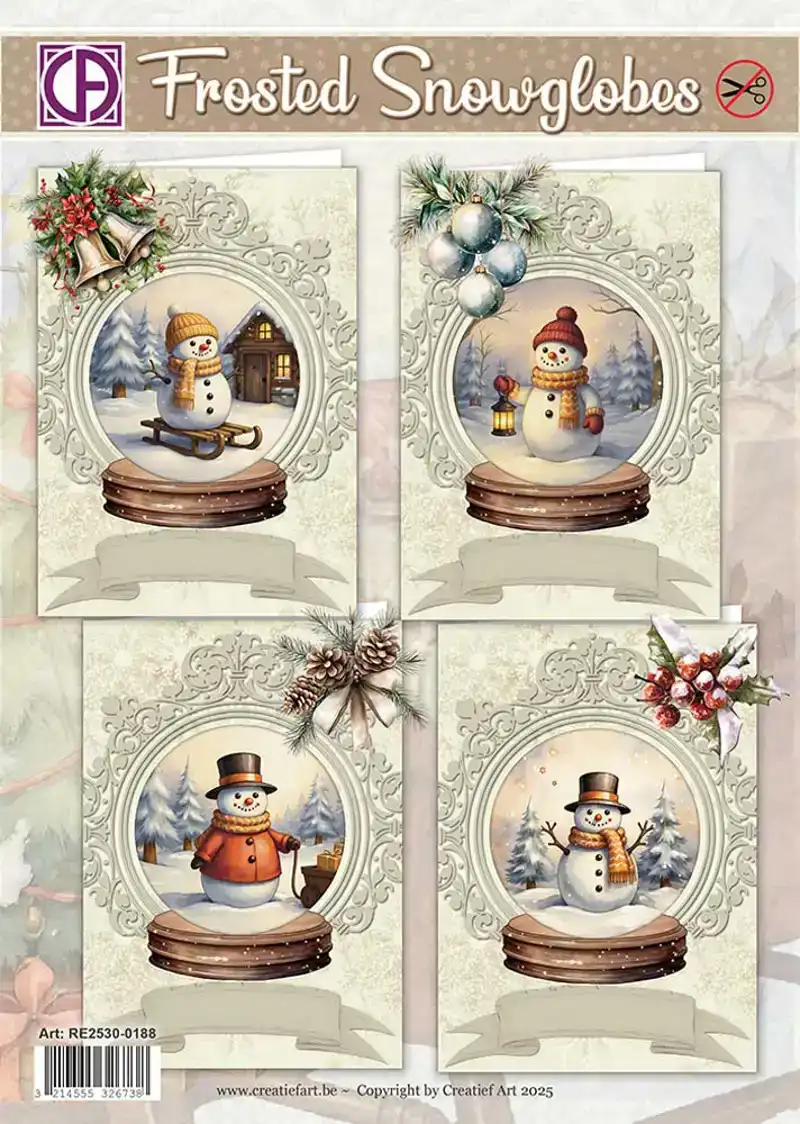 Kaartenpakket Frosted snowglobes all about christmas