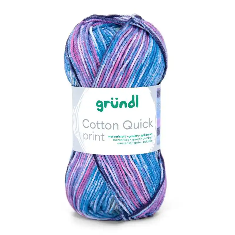 Cotton Quick Print 254 Ijsblauw/ Aubergine/ Salie/ Roze 50gr