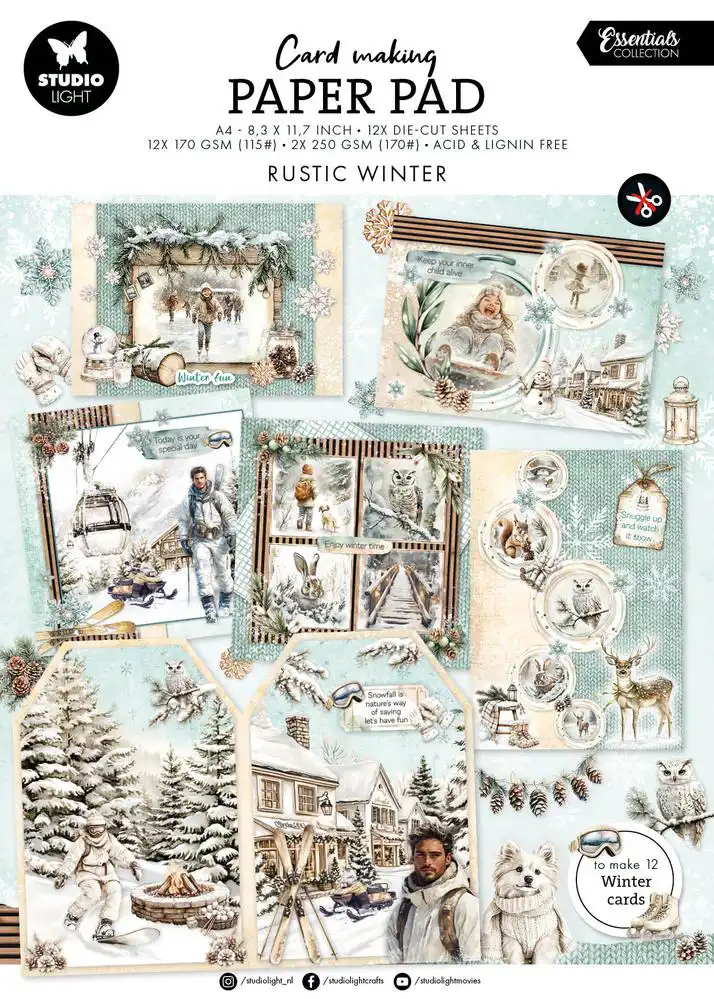 SL Card Making Pad Essentials Rustic Winter