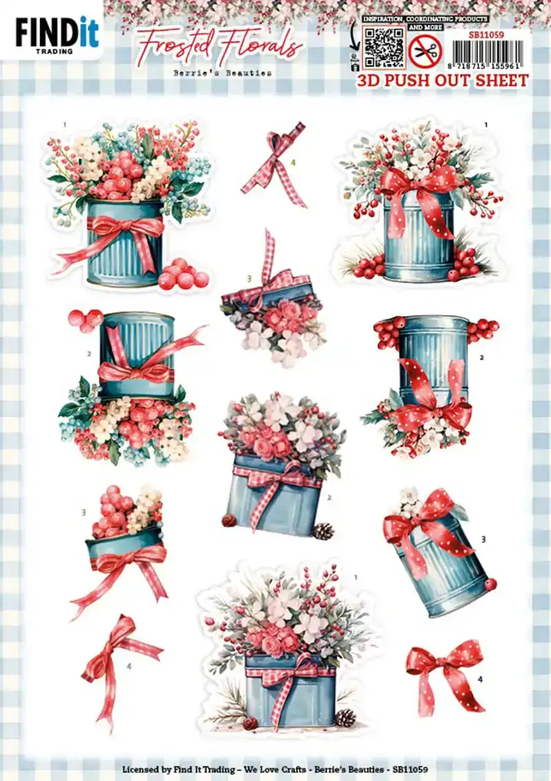 Berries Beauties Frosted Florals 3D Push Out Tin