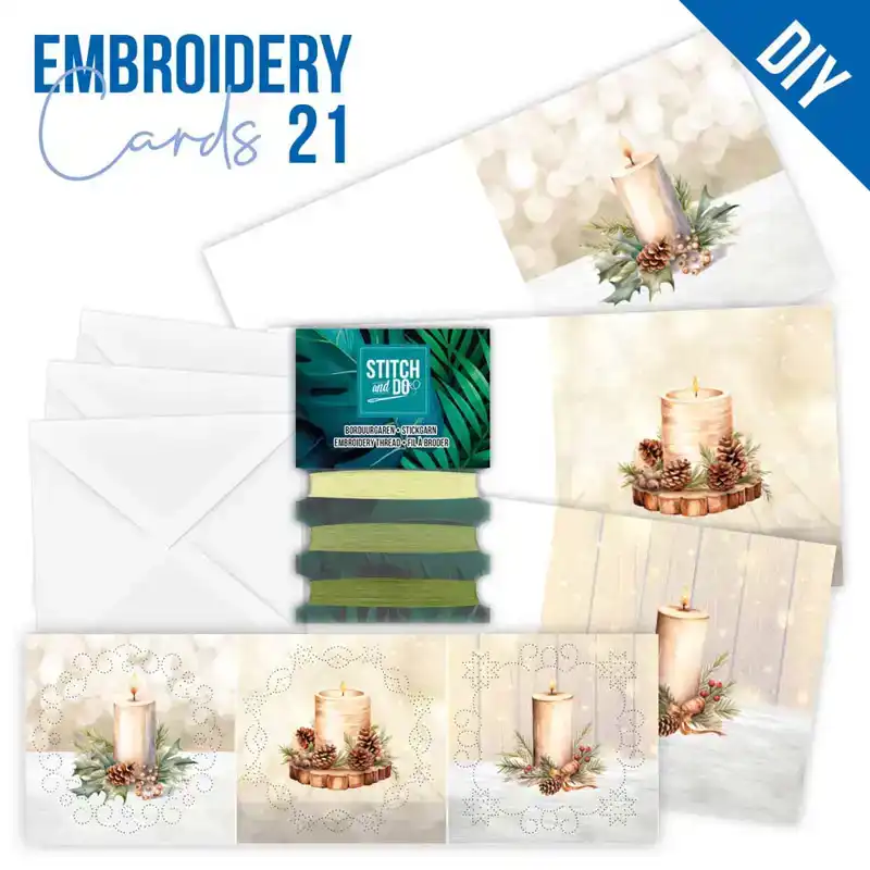 Embroidery cards 21 Berries Beauties Christmas Candles