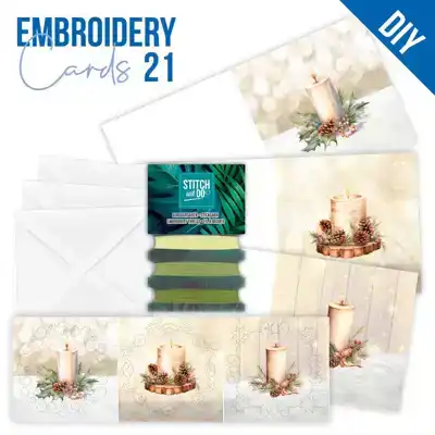 Embroidery cards 21 Berries Beauties Christmas Candles