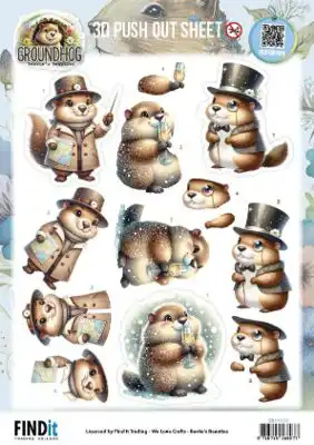 Berries Beauties 3D Pushout vel Groundhog Little Gentlemen