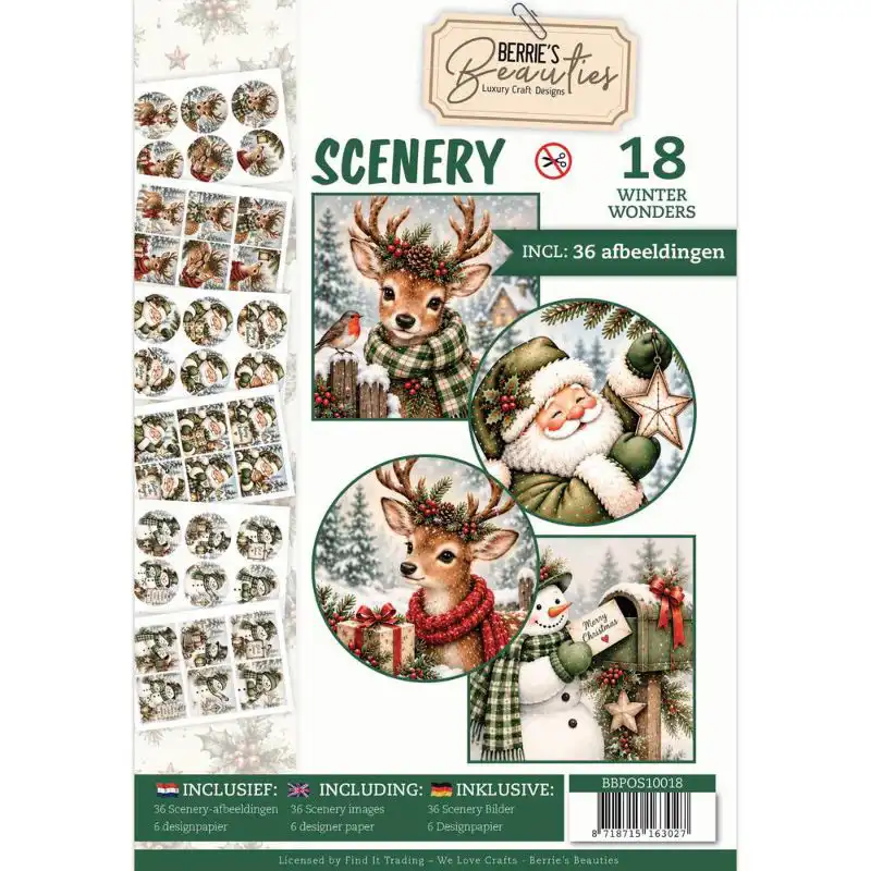 Push-Out Book Scenery 18 Furry Christmas Friends