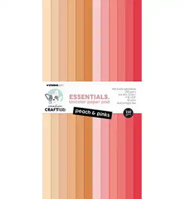Creative Craftlab unicolor paper pad Peach & Pinks 24 vel