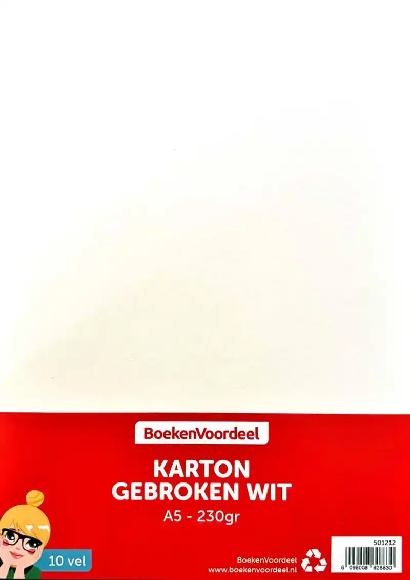 Karton gebroken wit 10 vel 230gr 21x14,8cm