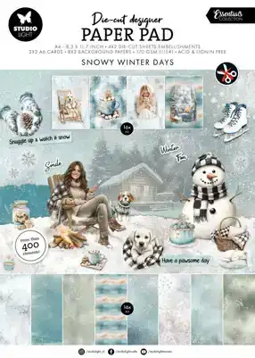 Snowy winter days die-cut designer paper pad 210x294x4mm 28 sheet