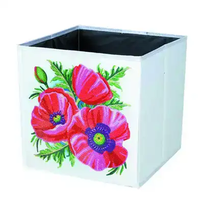 Crystal art foldable storage box Poppies