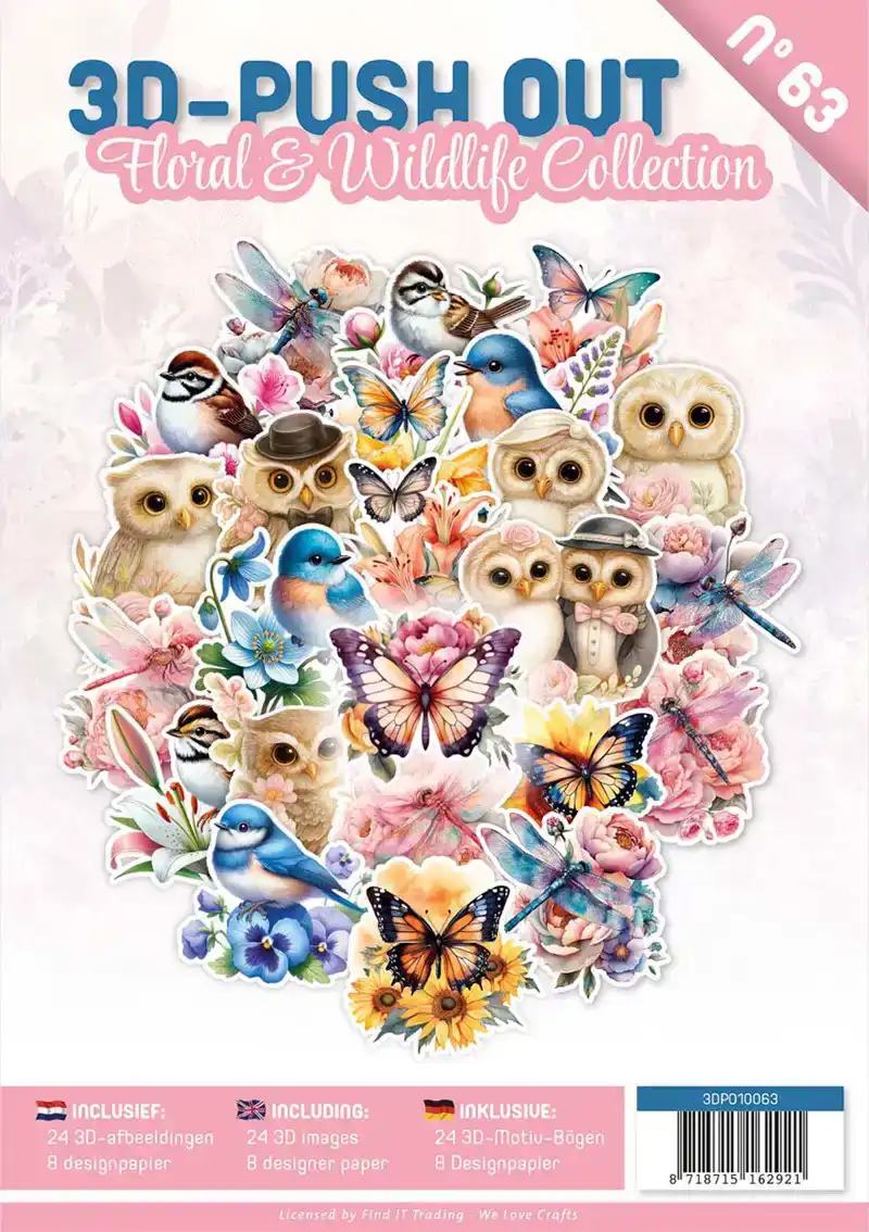 3D Push-Out Book 63 Floral & Wildlife Collection