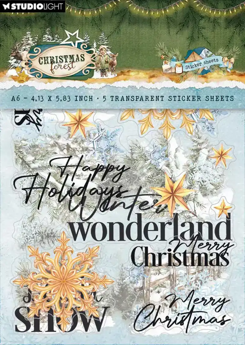 Studio Light Christmas Forest Stickers Elementen & Teksten - Transparant