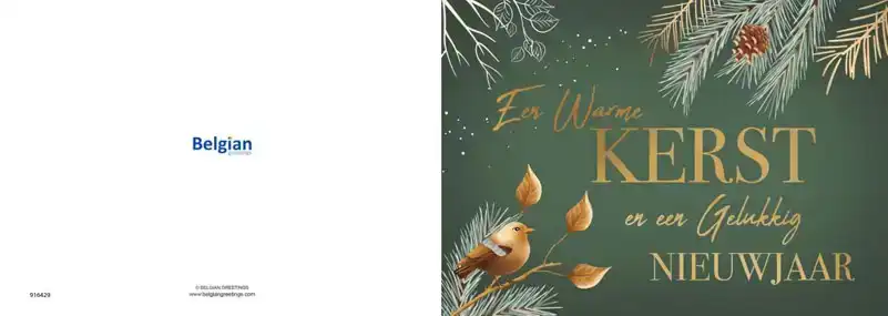 Kerskaart 2025 warme kerst groen/ gezellige kerstdagen rood