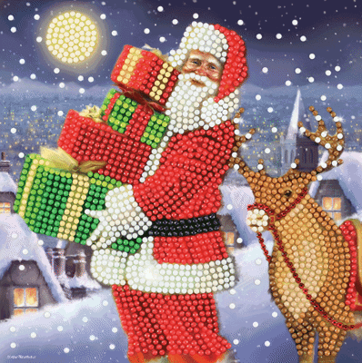 Crystal card kit XM78 santa's gift 18x18cm