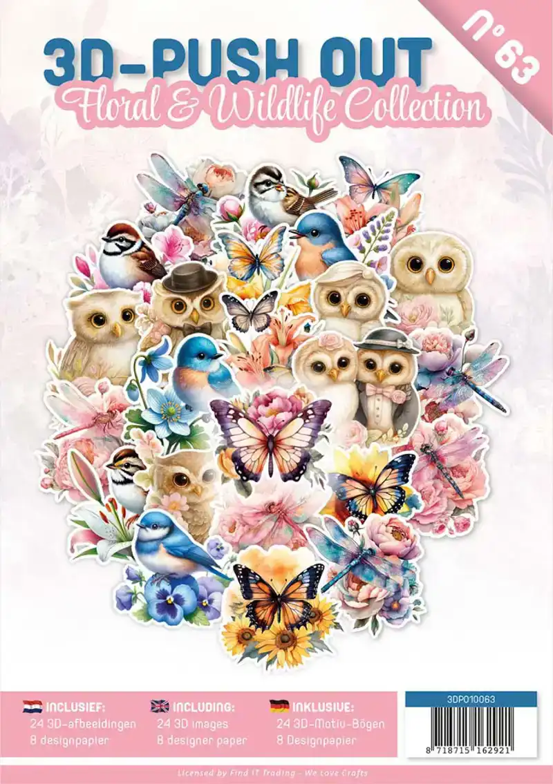 3D Push-Out Book 63 Floral & Wildlife Collection