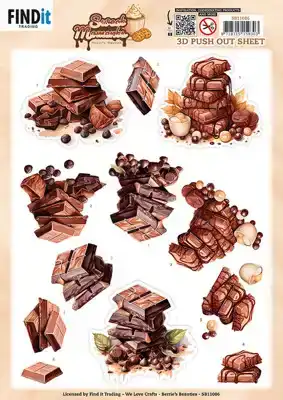 3D Pushout Sheet Berries Beauties Sweet Moments Chocolate Bliss