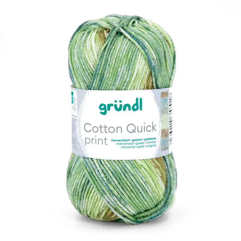 Cotton Quick Print 250 Salie/ Zand/ Aqua/ Lindegroen 50gr