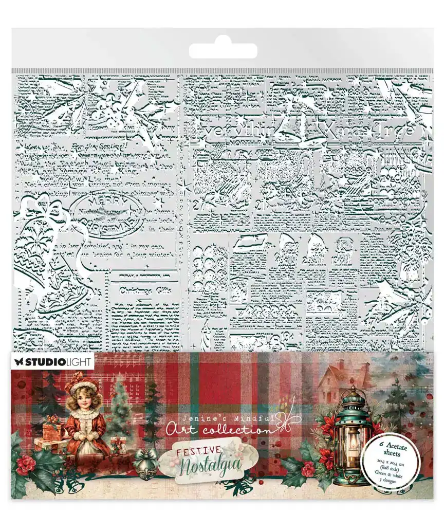 Jma Acetate Sheets White & Green Festive Nostalgia