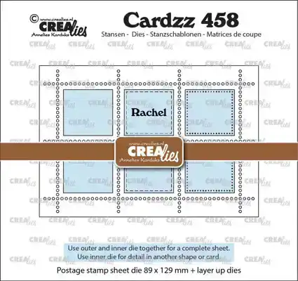 Crealies Cardzz rechthoekig postzegelvel Rachel