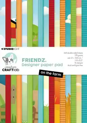 Creative Craftlab Design paper pad On the farm Friendz 210x148x9mm 24 SH nr.308